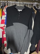 Calvin Klein Men  s Size XL Long Sleeve 1/4 Cotton Knit Sweater S1