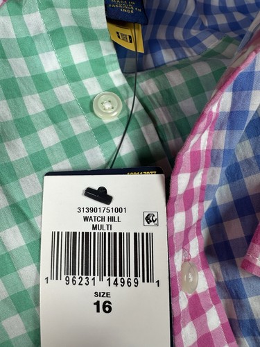 Polo Ralph Lauren Gingham Cotton Poplin Shirtdress Size 16 Pink Watch Hill Multi - Picture 8 of 10