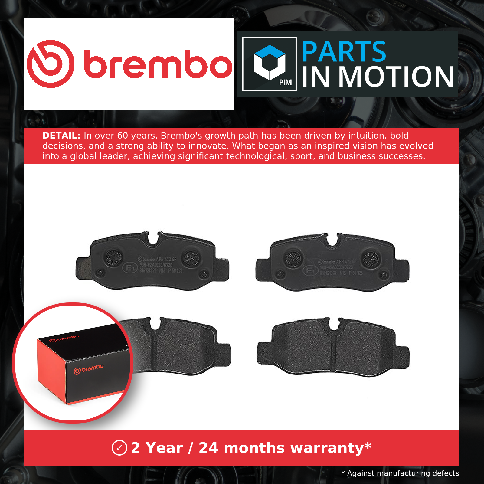 Fits MERCEDES-BENZ VITO Brembo Brake Pads Rear Dualiner 2014- - Image 3