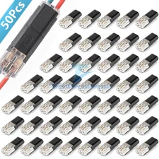 50pcs Double-Wire Plug-in Connector, Cable Clamp with Locking Buckle, AWG 18-22