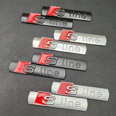 2x SLINE Emblem Audi Kotflügel Badge 3D Metall Logo Aufkleber