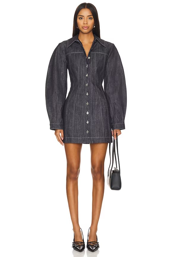 Matthew Bruch Seamed Mini dernim Dress size XS NWT $495 msrp