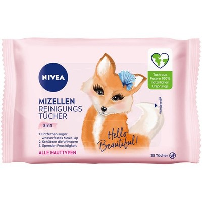 NIVEA Reinigungstücher Feuchttücher 25er 3in1 Mizellen Hello Beautiful 12 Stück