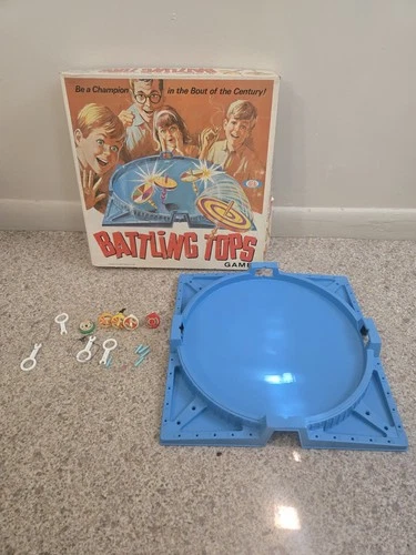 Vintage Battling Tops Game by IDEAL ~ 1968 Incomplete For Parts Original Box