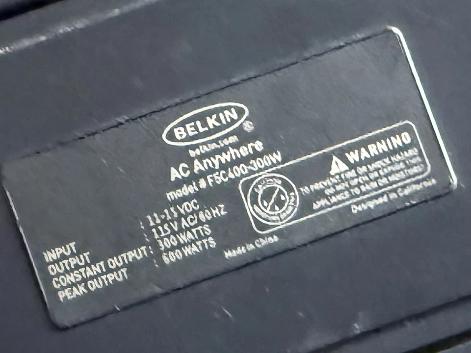 Convertidor de potencia Belkin AC Anywhere F5C400-300W PROBADO Foto 2 de 4