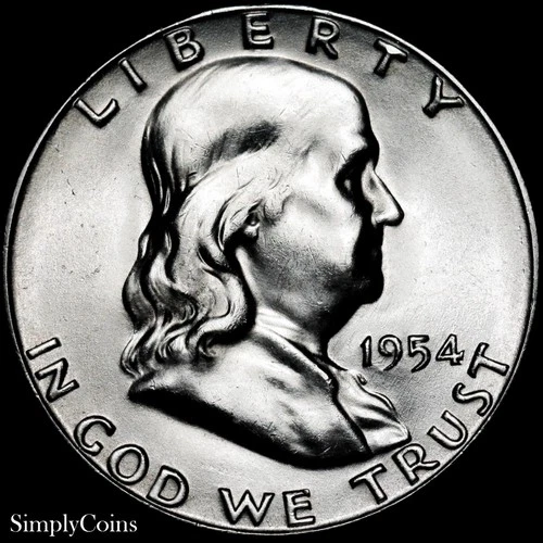 1954-S Franklin Half Dollar BU Uncirculated 90% Silver