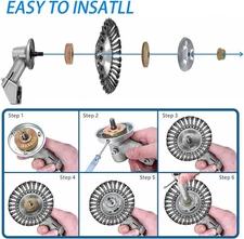 6-Inch Steel Wire Brush for Lawn Mower, Grass Trimming Wheel, Durable