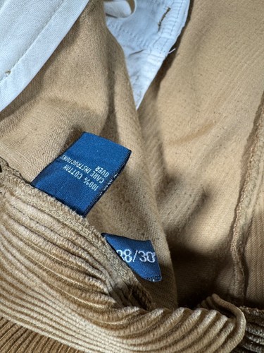 VTG Polo Ralph Lauren Golden Brown Plush Cotton Corduroy Andrew Pants 38x30 - Picture 7 of 11