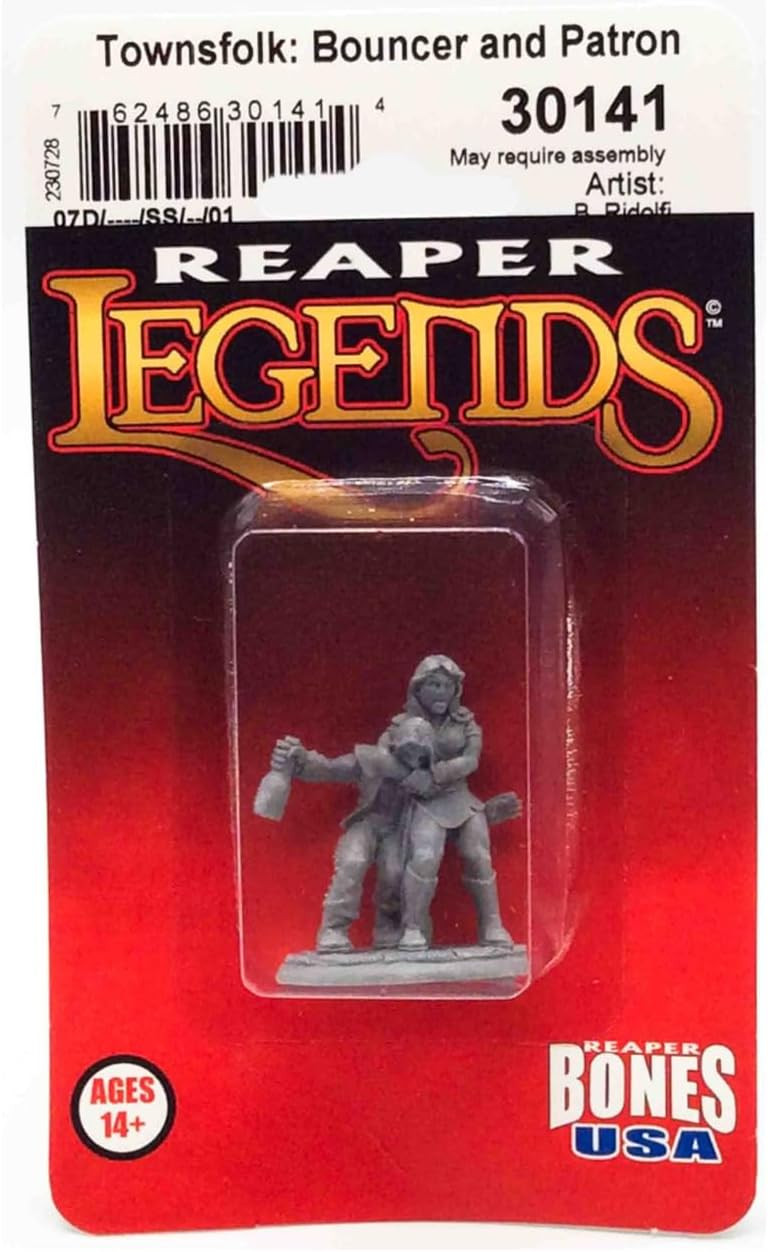 Reaper Miniatures Bones Legends Townsfolk Bouncer and Rowdy Patron 2490₽