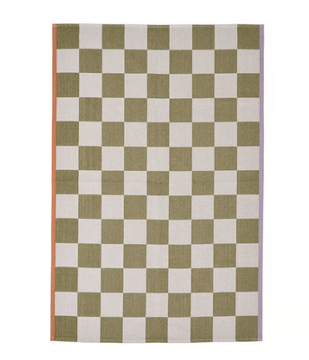IKEA KLASSRUM 平織りラグ 133x195 cm IKEA KLASSRUM Rug Flatwoven White Green 133x195 cm 100% Cotton