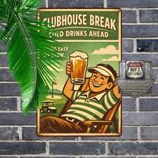 Welcome To The 19th Hole Golf Sign Funny Beer Pub Club Metal Wall Art 8x12