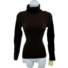 Spanx On top And In Control Classic Turtleneck Dark Brown Shaping Top Sz Large