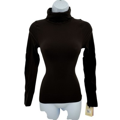 Spanx On top And In Control Classic Turtleneck Dark Brown Shaping Top Sz Large