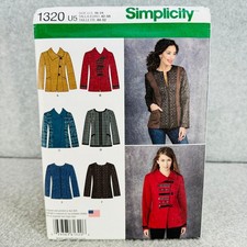Simplicity 1320 Plus Size Jacket w Princess Seams Fitted Misses Sz 16-24 Pattern