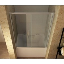 Parete Sopravasca 1 lato 6 mm Scorrevole in Cristallo Box Vasca da Bagno Doccia