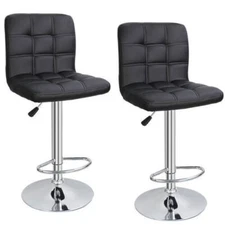 2PCS/4PCS Adjustable Bar Stools PU Leather Dinning Chair with Back White/Black