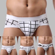 Sexy Gay Men Underwear Briefs With U Convex Pouch Breathable Cotton Male Panties