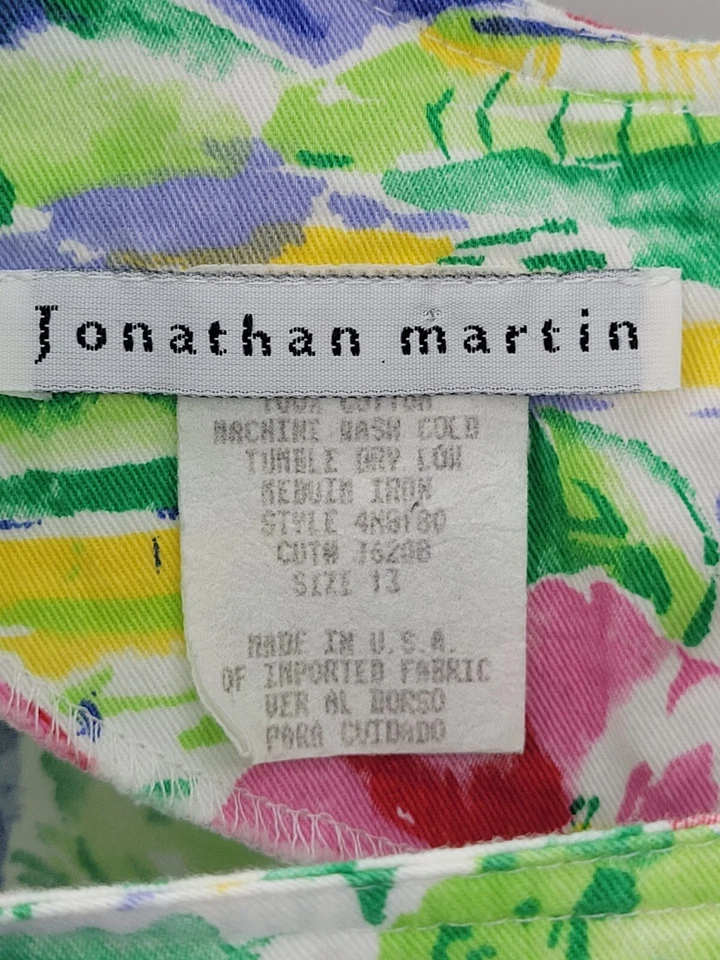 Vestido Jonathan Martin Vintage Mujer 12 Hawaiano Tropical Manga Corta Funda Foto 3 de 4