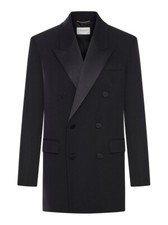 SAINT LAURENT Black Grain De Poudre Tuxedo Jacket New And Authentic