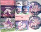 UNICORN FANTASY Birthday Party Supply Deluxe w/Plates,Napkins,Cups,Invites,Bags