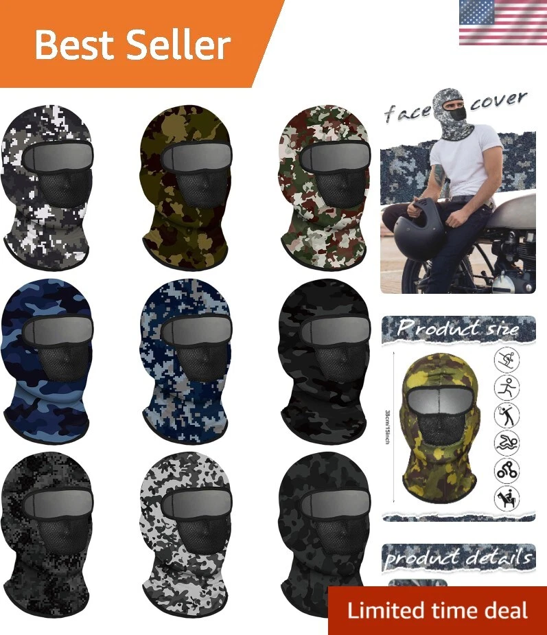 Camouflage Full Face Mask – 9 Lightweight Covers for Ultimate Outdoor Comfort