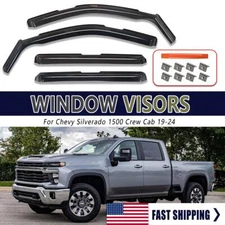 Window Vent Visors In-Channel 4Pcs for Silverado Sierra 1500 Crew Cab 2019-2024