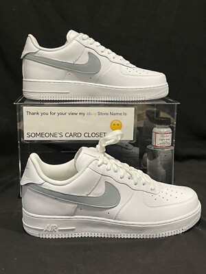Nike Air Force 1 Low White (Light Gray Custom Painted Swoosh) SC-#42W