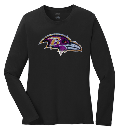 Women's Baltimore Ravens Ladies Bling Long Sleeve T-Shirt S-4XL | eBay