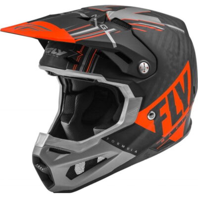 Fly Racing Formula Helm Carbon Vector Matt Orange Grau Schwarz L