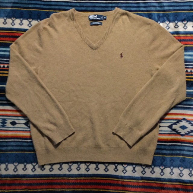 ralph lauren lambswool v neck sweater