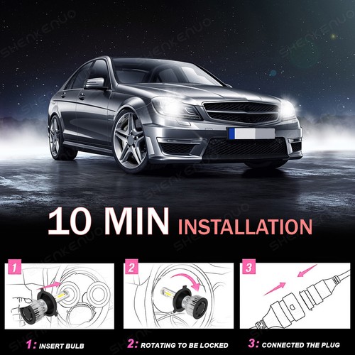 Luces Fuertes Para Auto Coche Luz Carro Bombillas Kit H4 9003 LED Blanco Viga Alta/Baja - Imagen 14 de 14