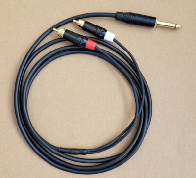 1-25'FT Mogami 2552  Amphenol Gold 1/4 TS to 2-RCA Guitar Audio Microphone Cable