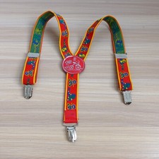 Suspender Kids Boy Red Clip On Adjustable Strap Stretch Fun Party Colorful