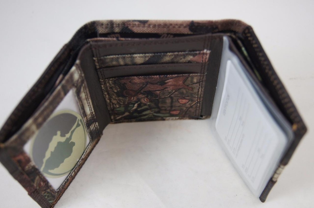 ZEP PRO 12 gauge Shot Gun Shell MOSSY OAK Camo Trifold Wallet TIN