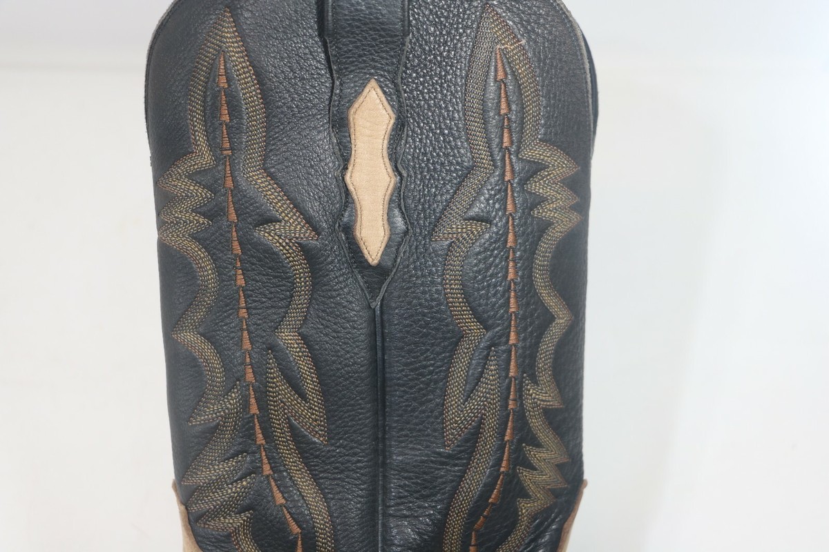 LUCCHESE 2000 Two Tone Cowboy Boots T3503J4 10 EE Dark Chocolate & Tan Leather LUCCHESE 2000 Two Tone Cowboy Boots T3503J4 9 B Dark  main image 2