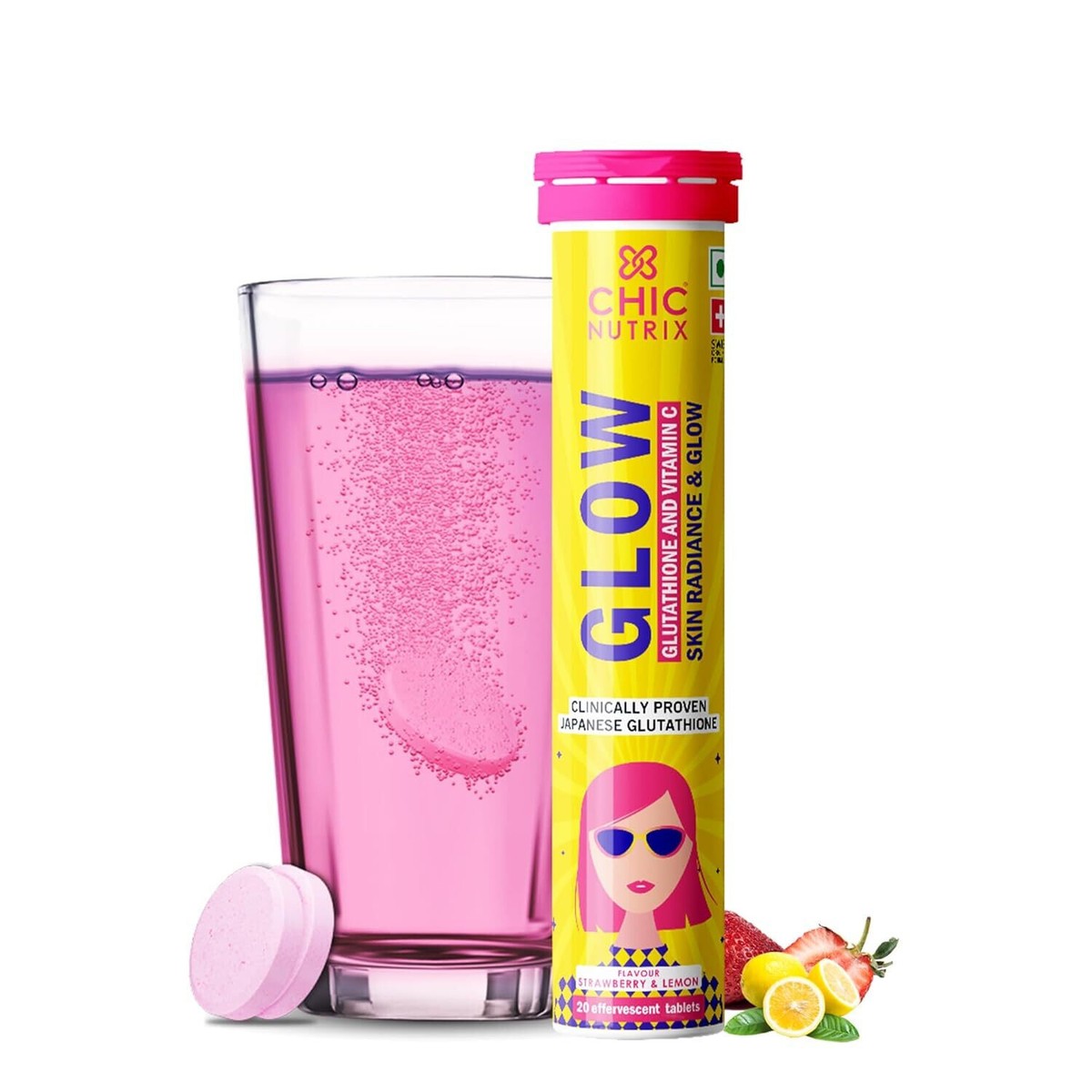 Chicnutrix Glow Japanese Glutathione Tablet Strawberry-lemon For Skin 20  Tablets | eBay