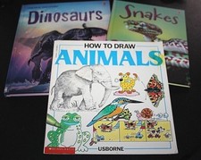 Usborne Book Lot Snakes Dinosaurs How to Draw Animals Teacher Classroom -L - 
