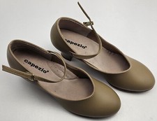 Capezio Buckle Strap Tap Shoes I1 550 Tan 6.5 M Leather Sole Balance New