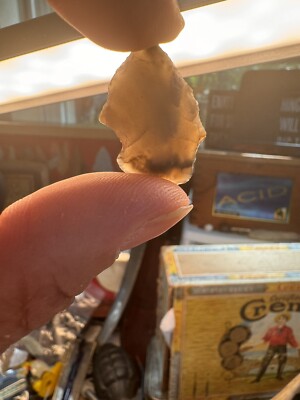 Translucent Chalcedony Notched Arrowhead Found In Wise County Virginia. B76.