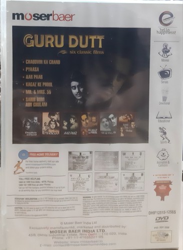Guru Dutt Six Classics Films Bollywood Hindi Movie 6 DVDs Boxset - Picture 2 of 2