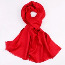 100% Silk brushed nap Scarf men Women Shawl Wrap solid color pure red soft MY181