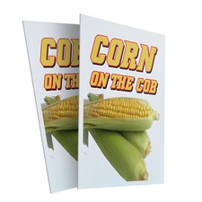 Corn On The Cob 24" x 36" 2 Pack Of Store Sign Plastic Or Decal