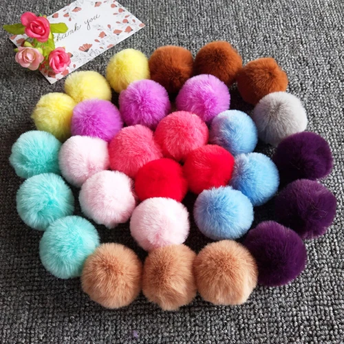 LOTTO 5 PEZZI 4-5 cm imitazione pelliccia sintetica pom pom palla per cappello lavorato a maglia berretti berretto - Foto 2 di 42