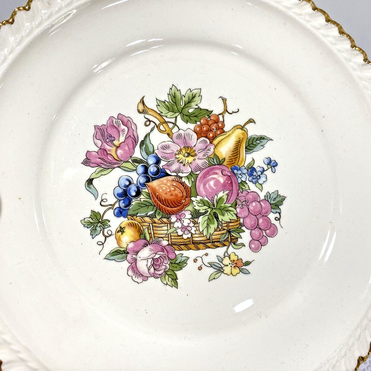 Vintage Mid Century Ambrosia China dessert plates 22kt gold