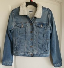 Girl's Jean Jacket Denim Old Navy Lined Warm Size XL 14- EUC