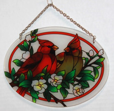 Glass Suncatcher Male  Female Cardinals