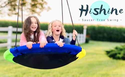 43" Saucer Tree Swing for Kids,360° Rotate Waterproof Flying Saucer SwingforTree - Picture 9 of 9