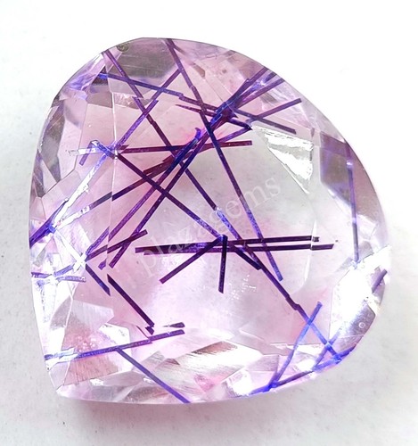72.70 CT Pear Cut Purple Rutilated Quartz EGL Transparent Loose Gems 5MRD - Picture 8 of 8
