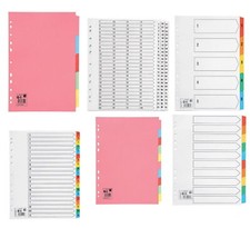 File Dividers Plain Or With Numbers Months Or Letters In A4 A5 And A3