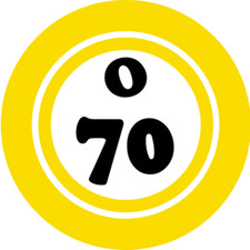 O 70 O70 Bingo Ball - 3 Inch Circle Sticker 3" x 3" - Hobby Number Board Lucky